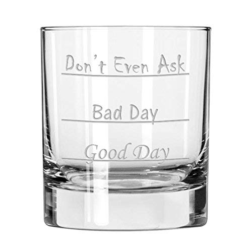 Funny Scotch Whiskey Glass, Unique Old-Fashioned Liquor Glass Cup with Text for Adult Men and Women