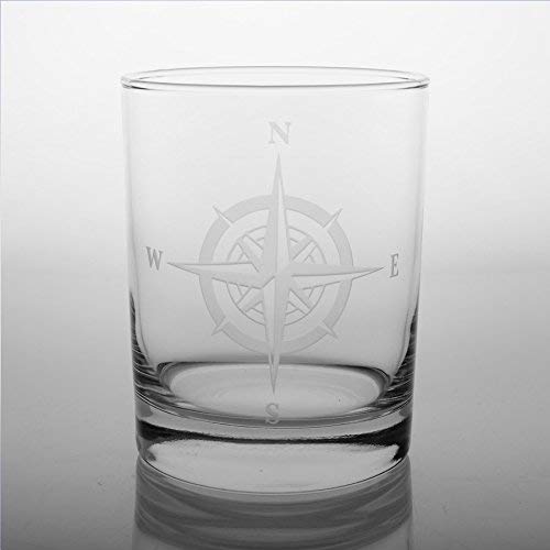 Compass Rose Double Old Fashioned Glass (Set of 4)