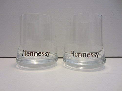 Set of 2 Hennessy Cognac VSOP Privilege Gold Logo Round Lowball Rocks Snifter Glasses