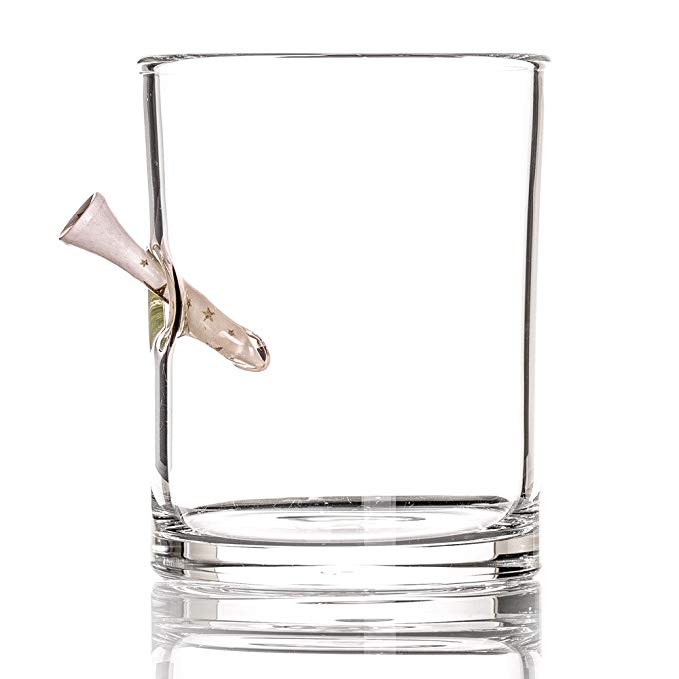 The Original Whiskey Glass Embedded with a Golf Tee - White