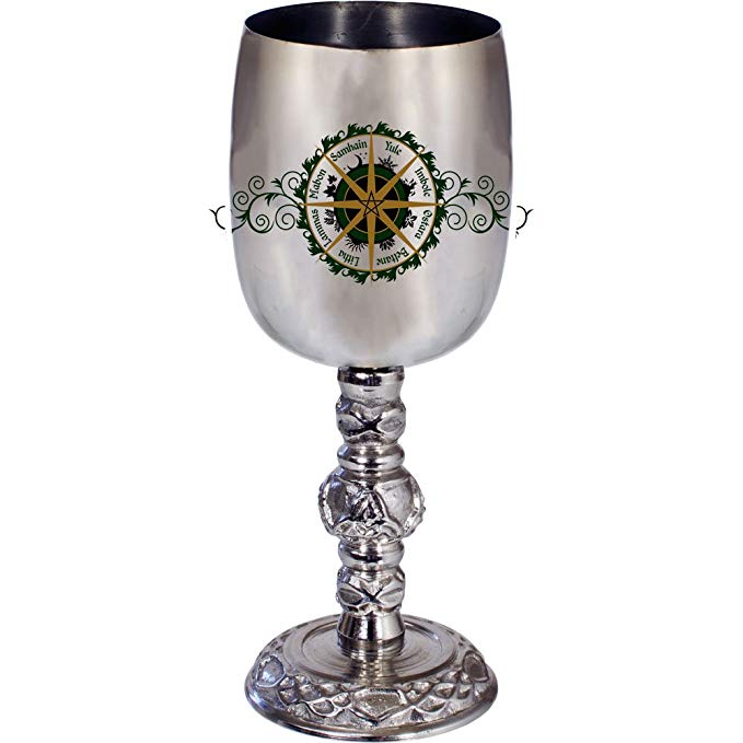 New Age Source Stainless Steel Chalice - Pagan Calendar (8oz)