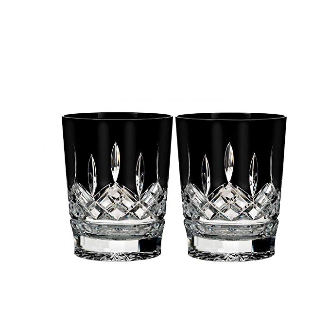 Waterford Lismore Black Set of 2 Double Old Fashioned Glasses