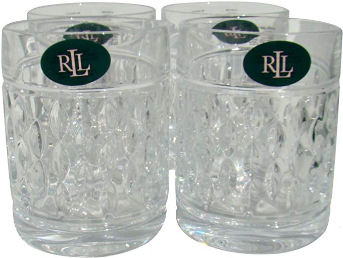 Ralph Lauren Aston Double Old Fashioned Glasses Set of Four (4)