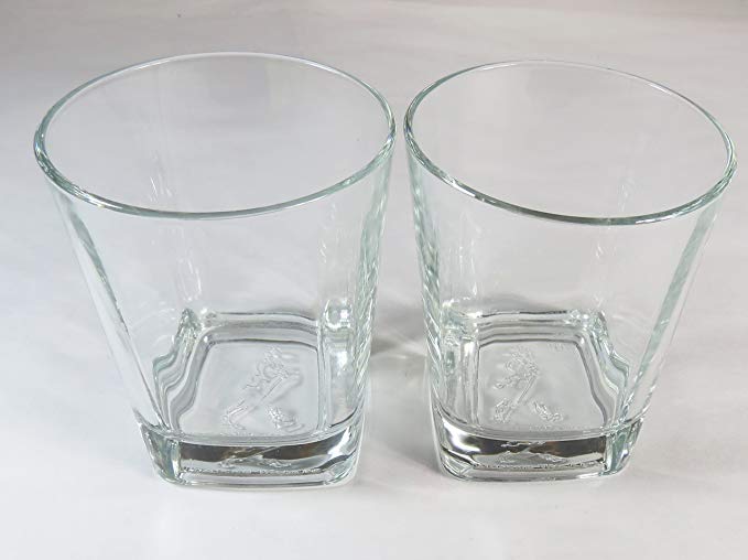 Johnnie Walker Black Label Collectable Logo Base Glasses - Set of 2