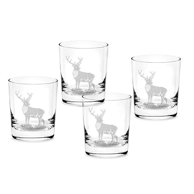 Glen Lodge 12 oz. Stag Double Old Fashioned (Set of 4)