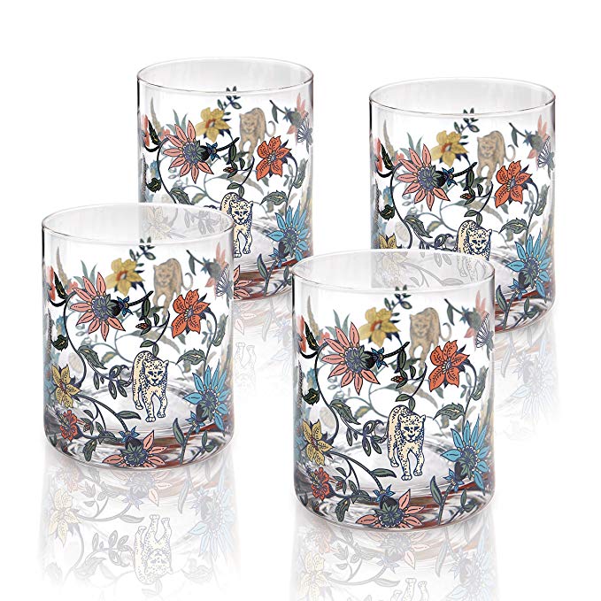 Botswana Botanical Old Fashioned Glass Set of 4 giftboxed