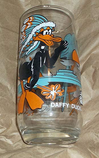 Vintage 1979 Looney Tunes Daffy Duck Pepsi Collector Drinking Glass with Yosemite Sam & Bugs Bunny