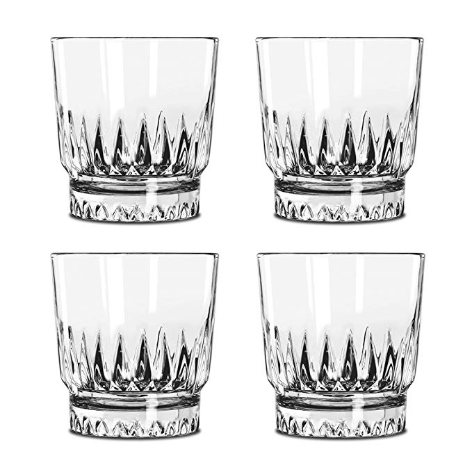 Old Fashioned Glass 8 oz. (4-Pack w/ bottle opener & coasters)
