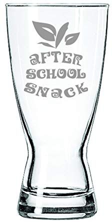 After School Snack 15 oz Beer Glass Gift For Teacher, Professor, Instructor or Student!
