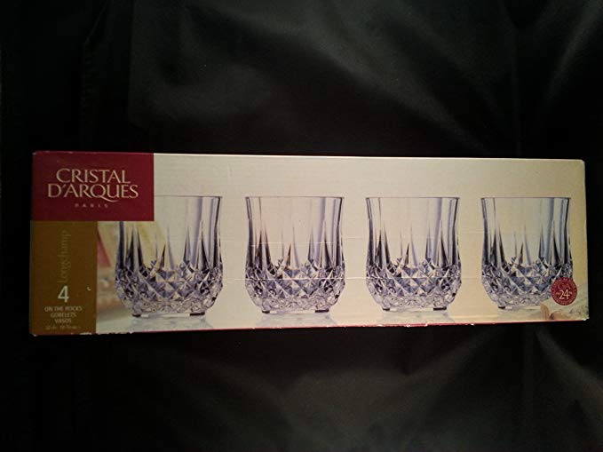 Cristal d'Arques Longchamps Crystal Double Old Fashion Glass, Set of 4